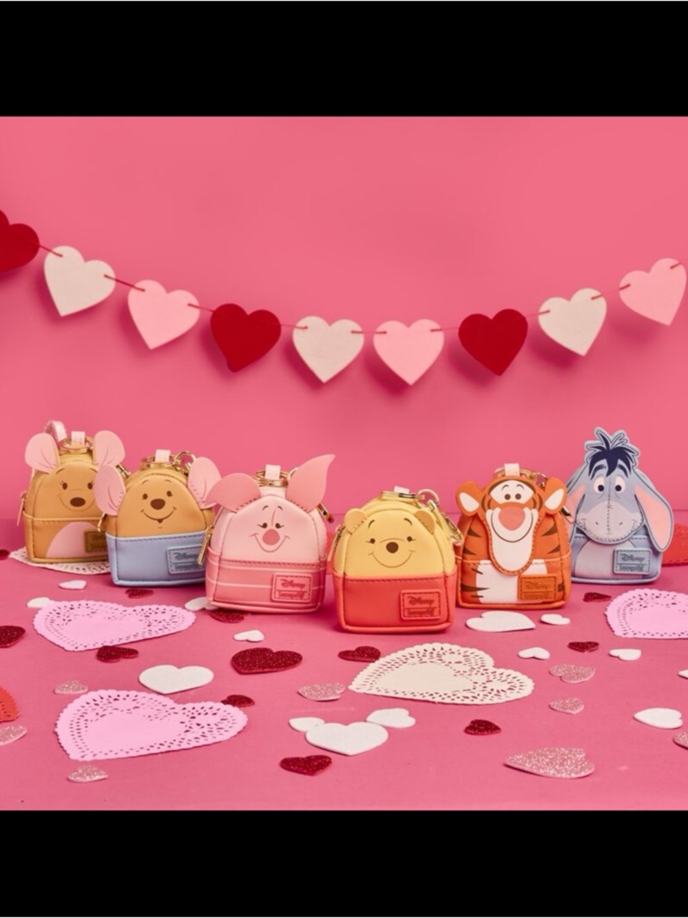 Winnie the Pooh & Friends Mini Backpack Keychain Charm Full Set